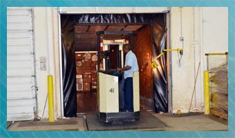 Shipping Loading Unloading Blue Background